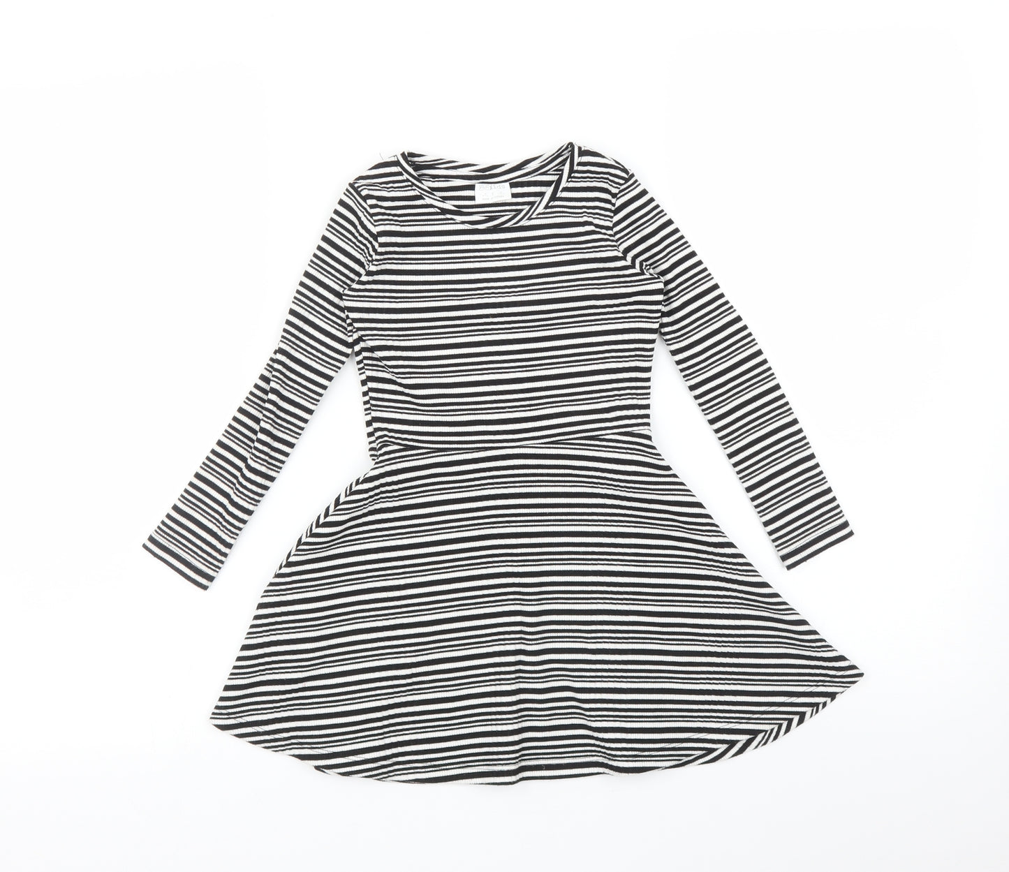 F&F Girls Multicoloured Striped  Fit & Flare  Size 4-5 Years