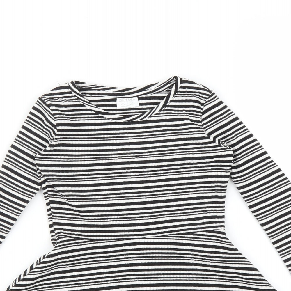 F&F Girls Multicoloured Striped  Fit & Flare  Size 4-5 Years