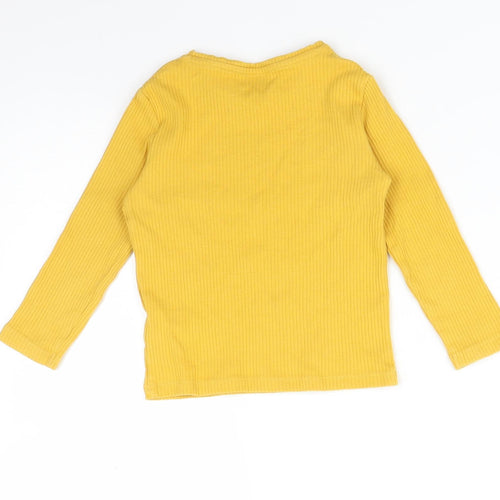 F&F Girls Yellow Striped  Basic T-Shirt Size 2-3 Years