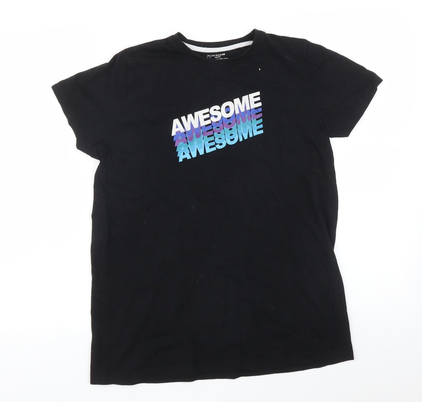 Primark Girls Black   Basic T-Shirt Size 13-14 Years  - AWESOME