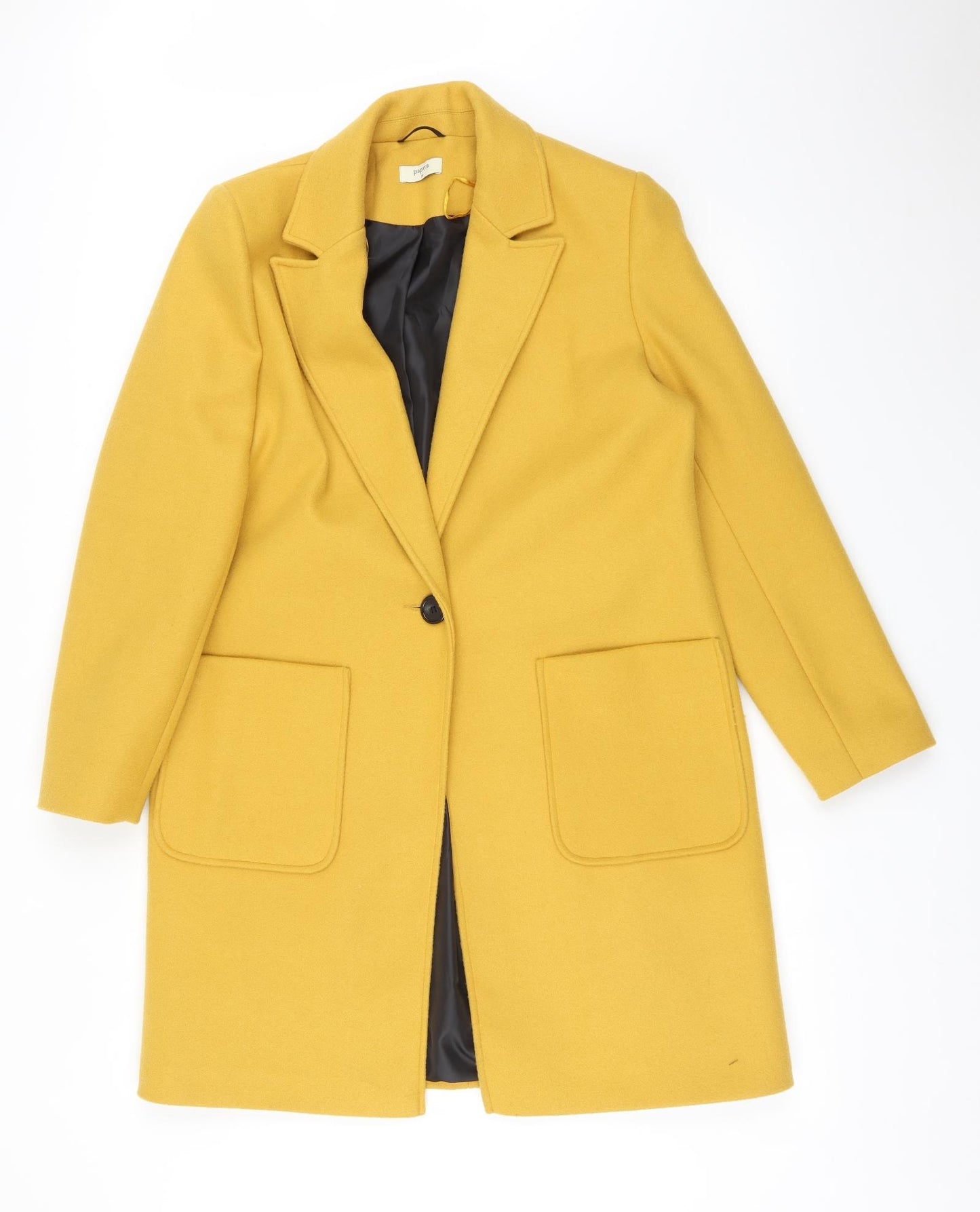 Papaya Womens Yellow   Trench Coat Coat Size 14