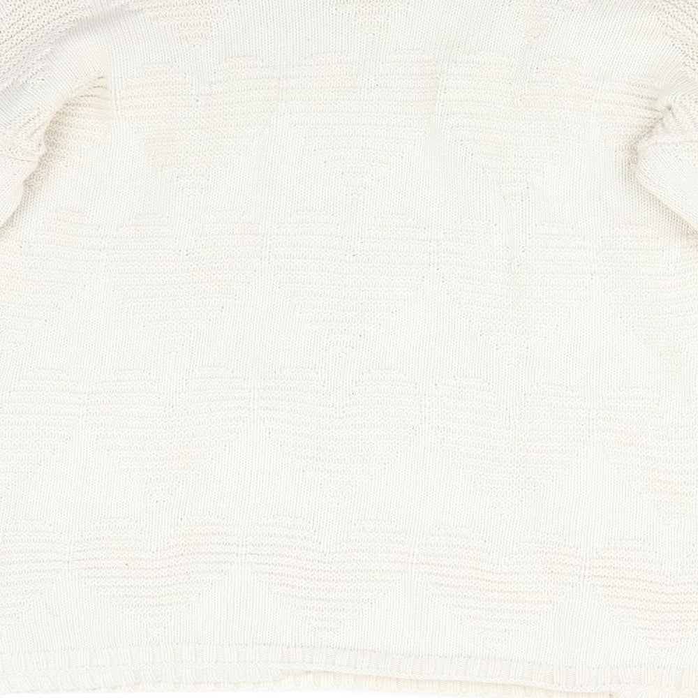NEXT Womens White Geometric  Pullover Jumper Size S  - HEARTS