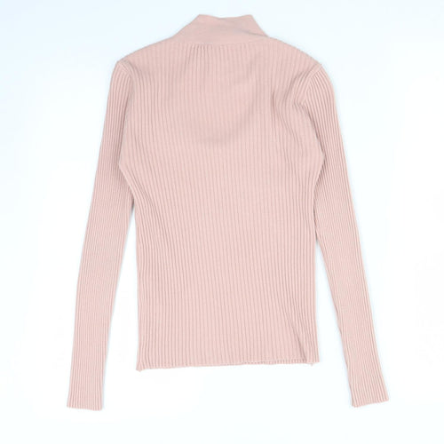 CHERRY KOKO Womens Pink Striped  Basic T-Shirt Size M