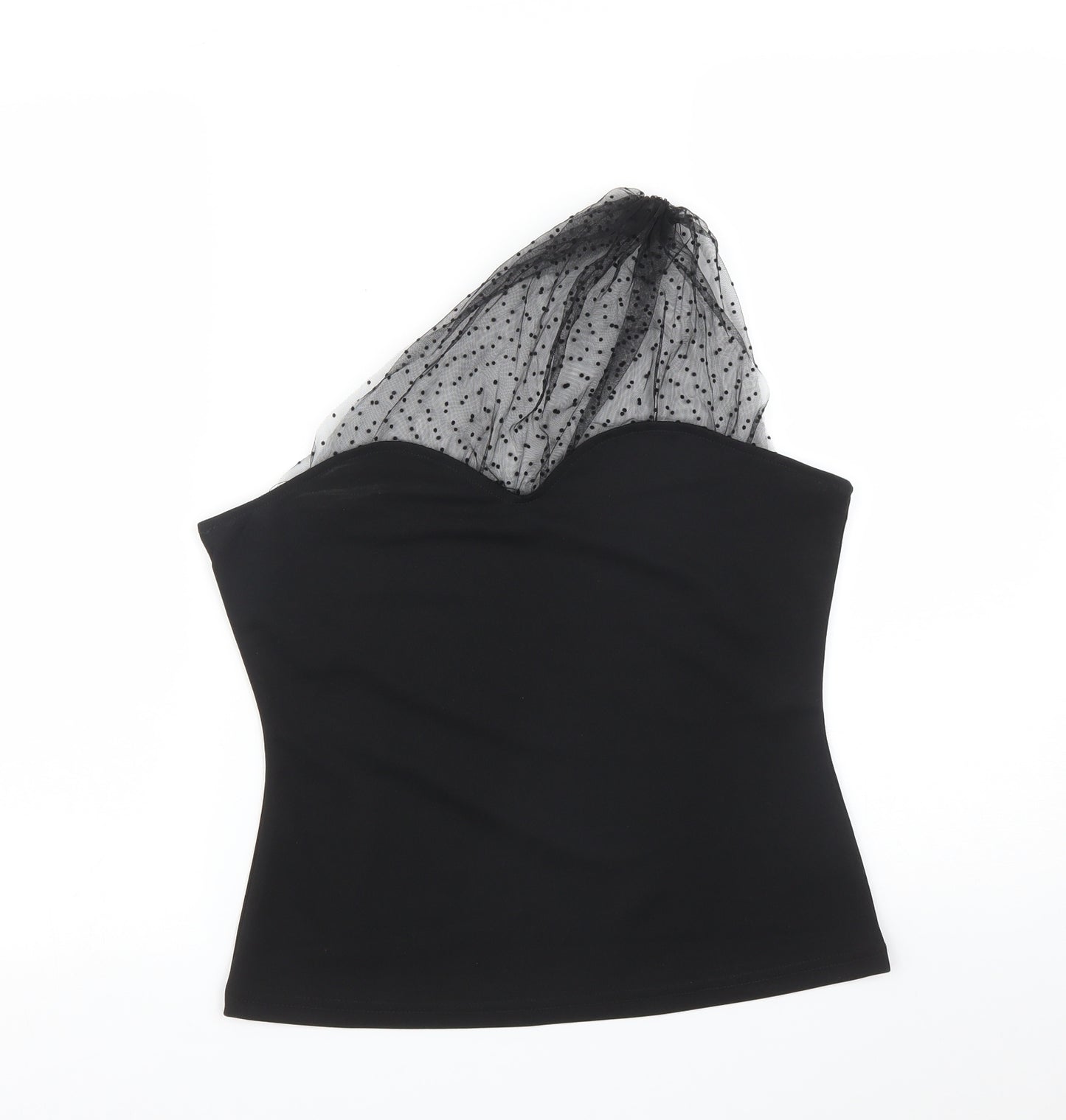 SheIn Womens Black Polka Dot  Basic T-Shirt Size M