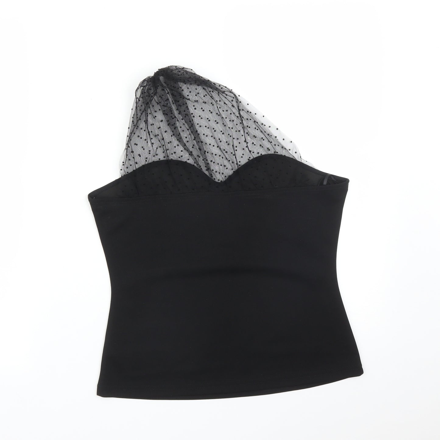 SheIn Womens Black Polka Dot  Basic T-Shirt Size M