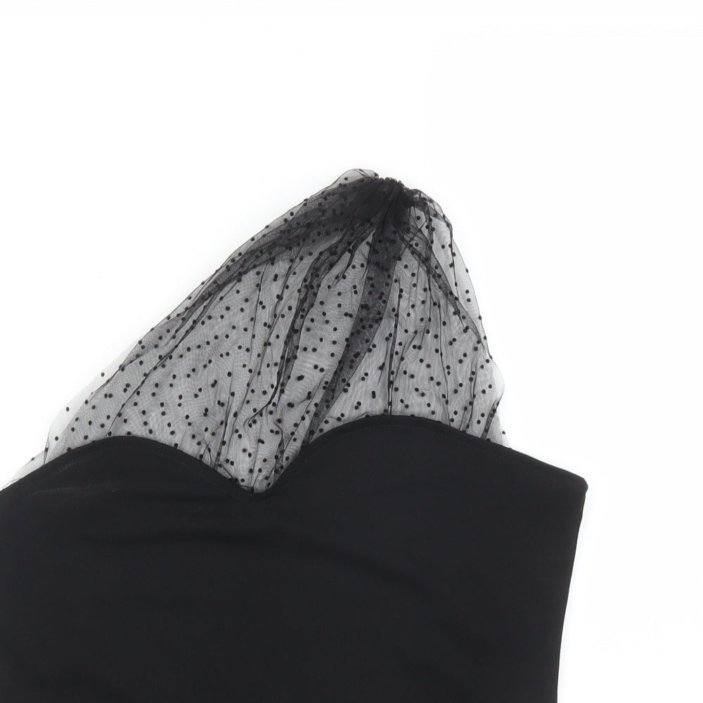 SheIn Womens Black Polka Dot  Basic T-Shirt Size M