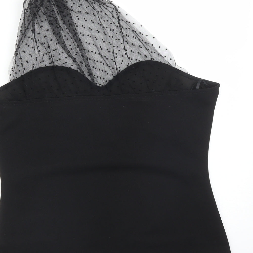 SheIn Womens Black Polka Dot  Basic T-Shirt Size M