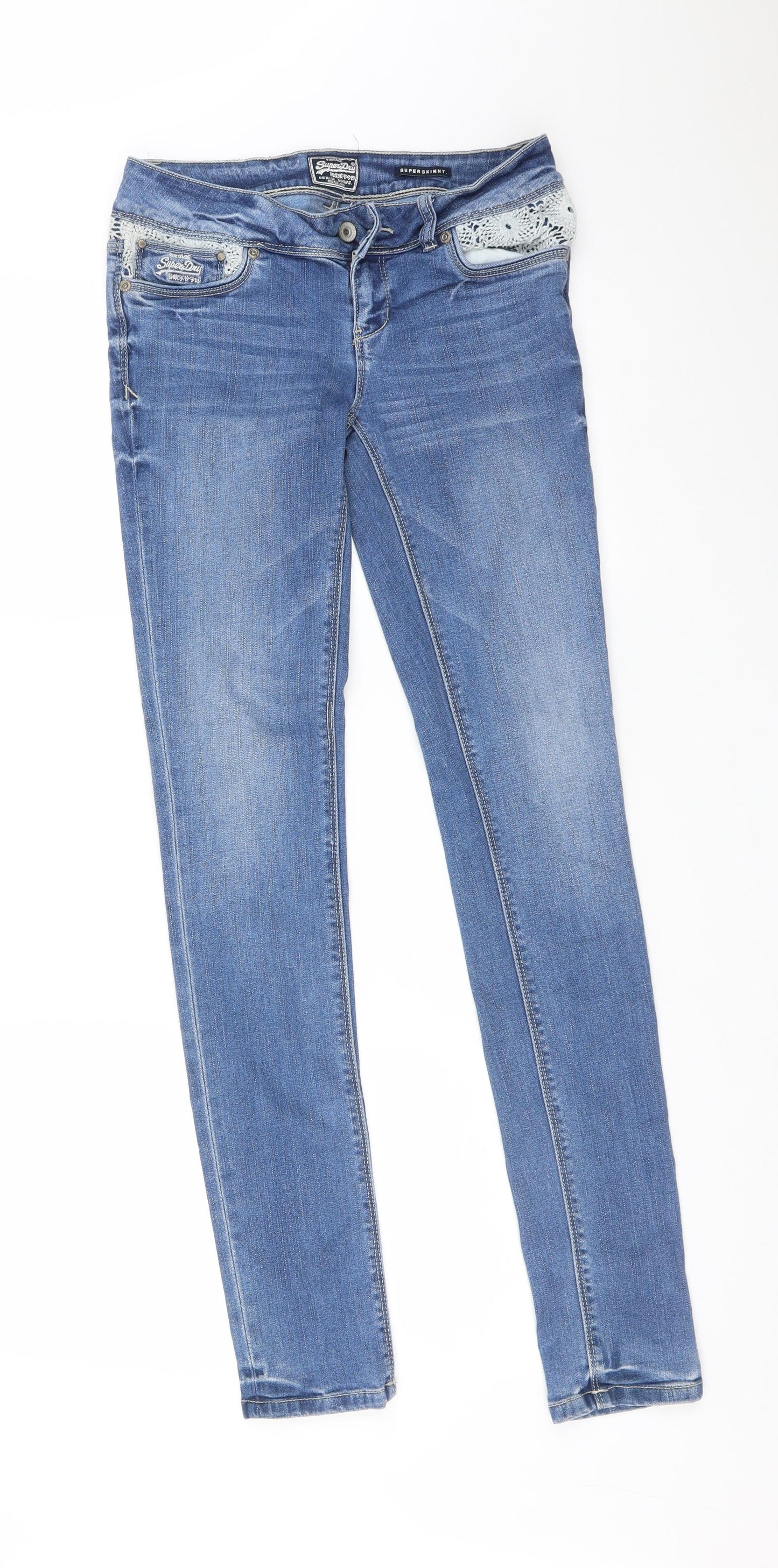Superdry Womens Blue   Skinny Jeans Size 28 L32 in