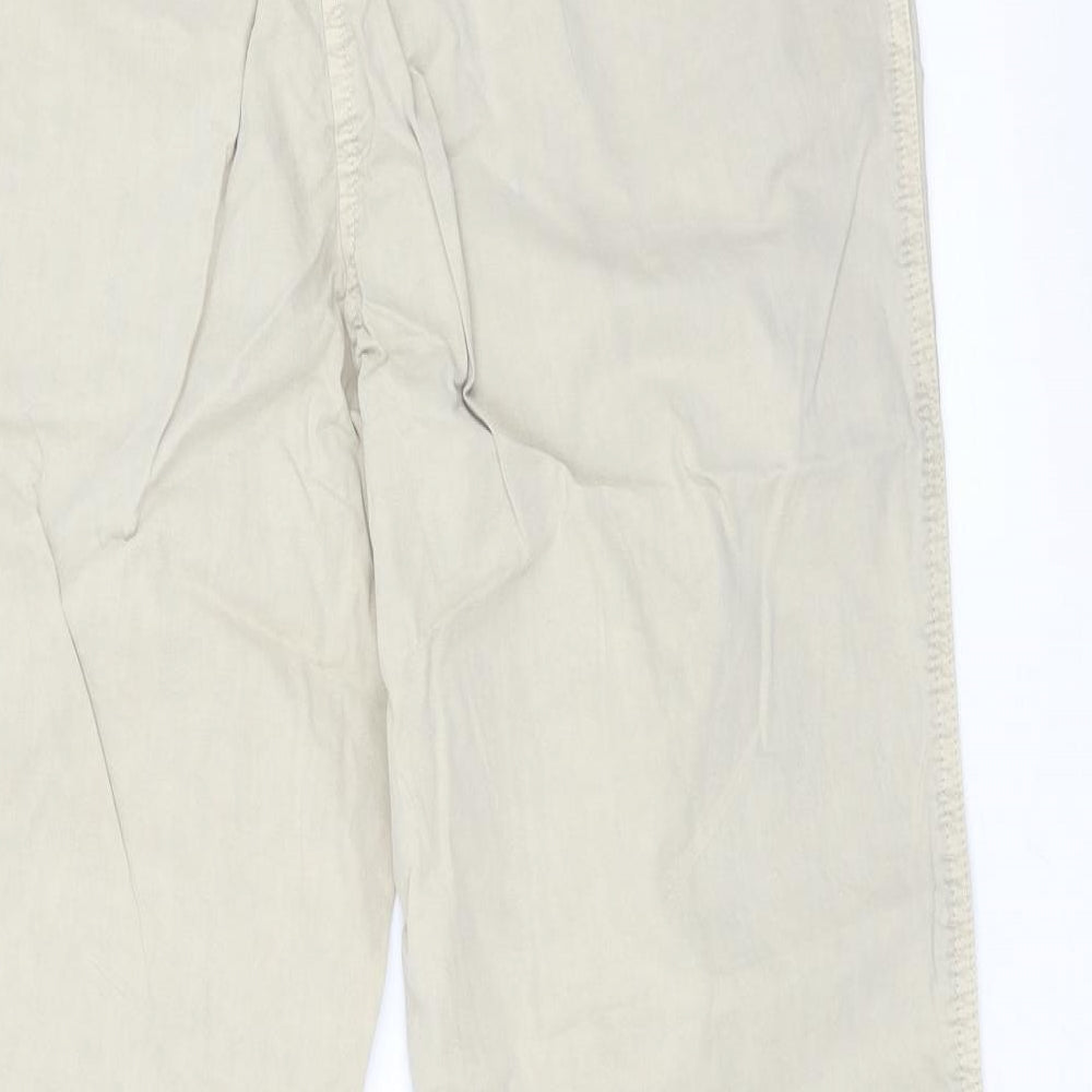 M&S Womens Beige   Chino Trousers Size 14 L26 in