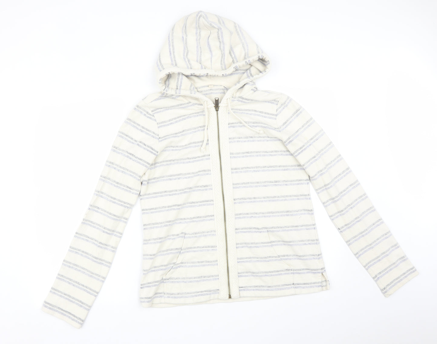 Preworn Womens Multicoloured Striped  Full Zip Hoodie Size 10