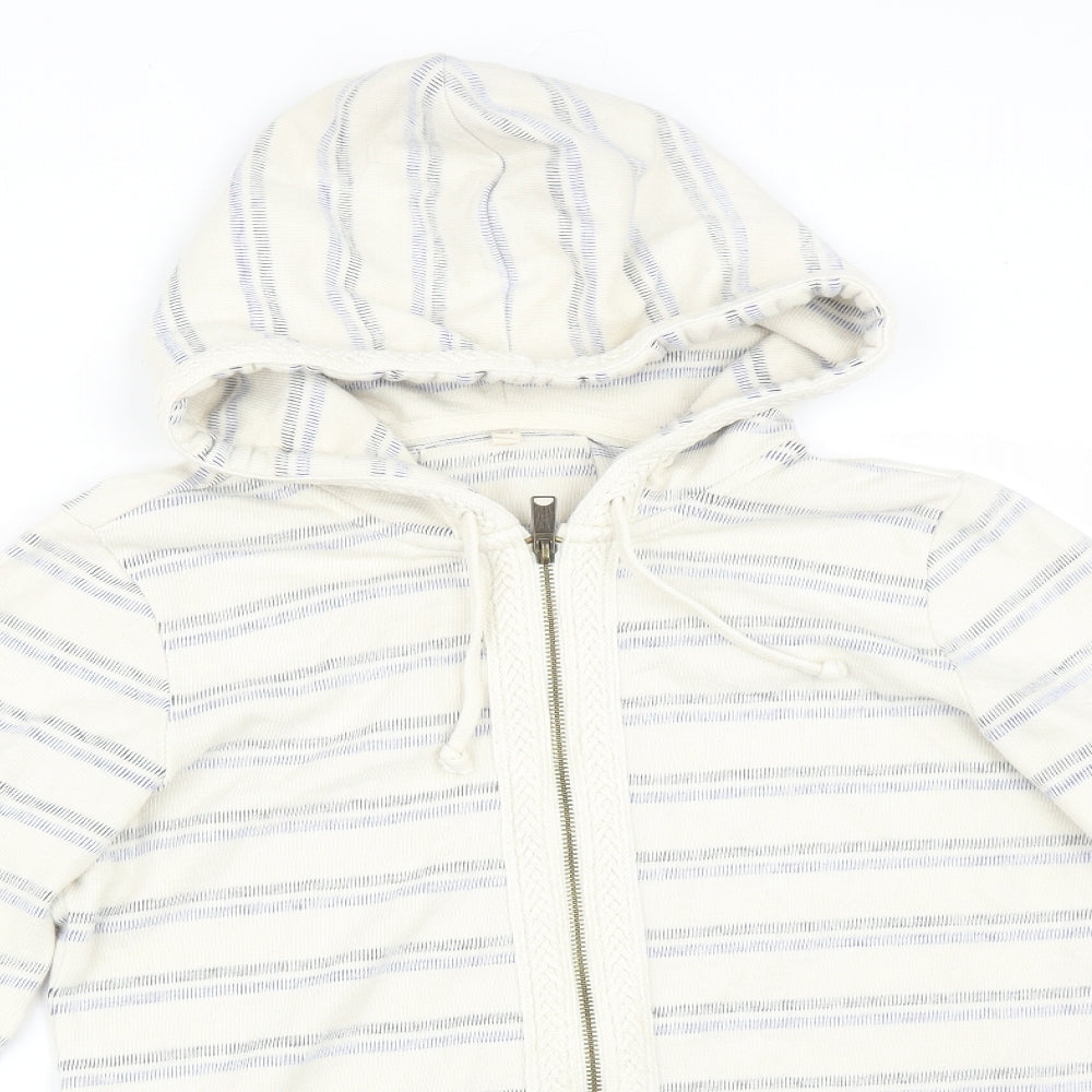 Preworn Womens Multicoloured Striped  Full Zip Hoodie Size 10