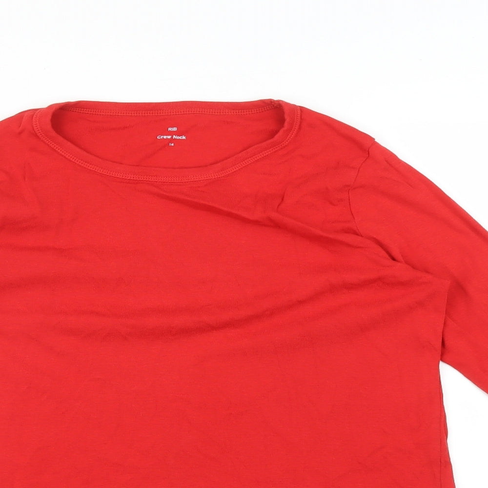 M&S Womens Red   Basic T-Shirt Size 14