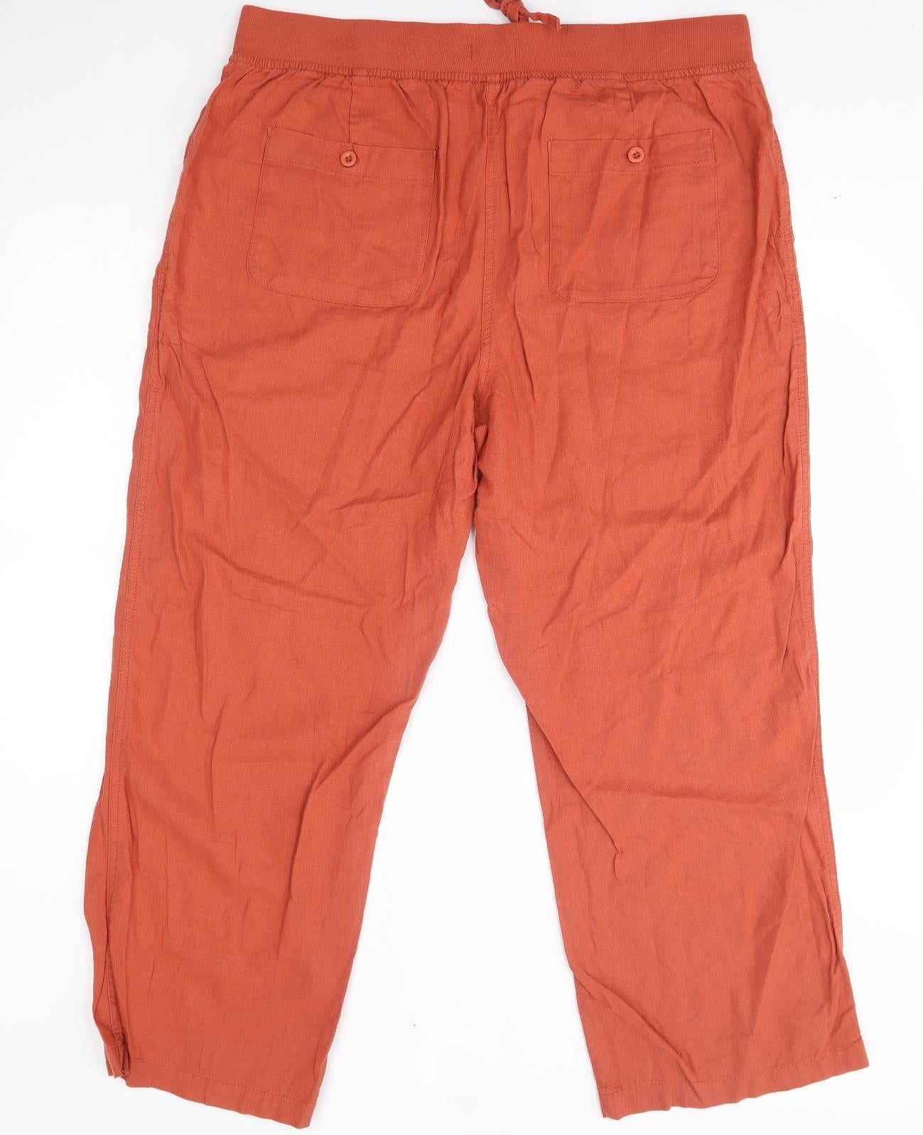 M&Co Womens Orange   Trousers  Size 20 L29 in -
