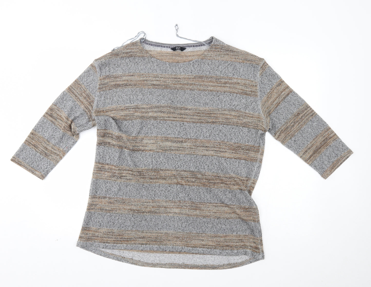 F&F Womens Grey Striped  Pullover Jumper Size 18
