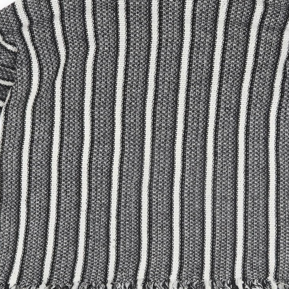 Topshop Womens Grey Striped  Pullover Jumper Size 10