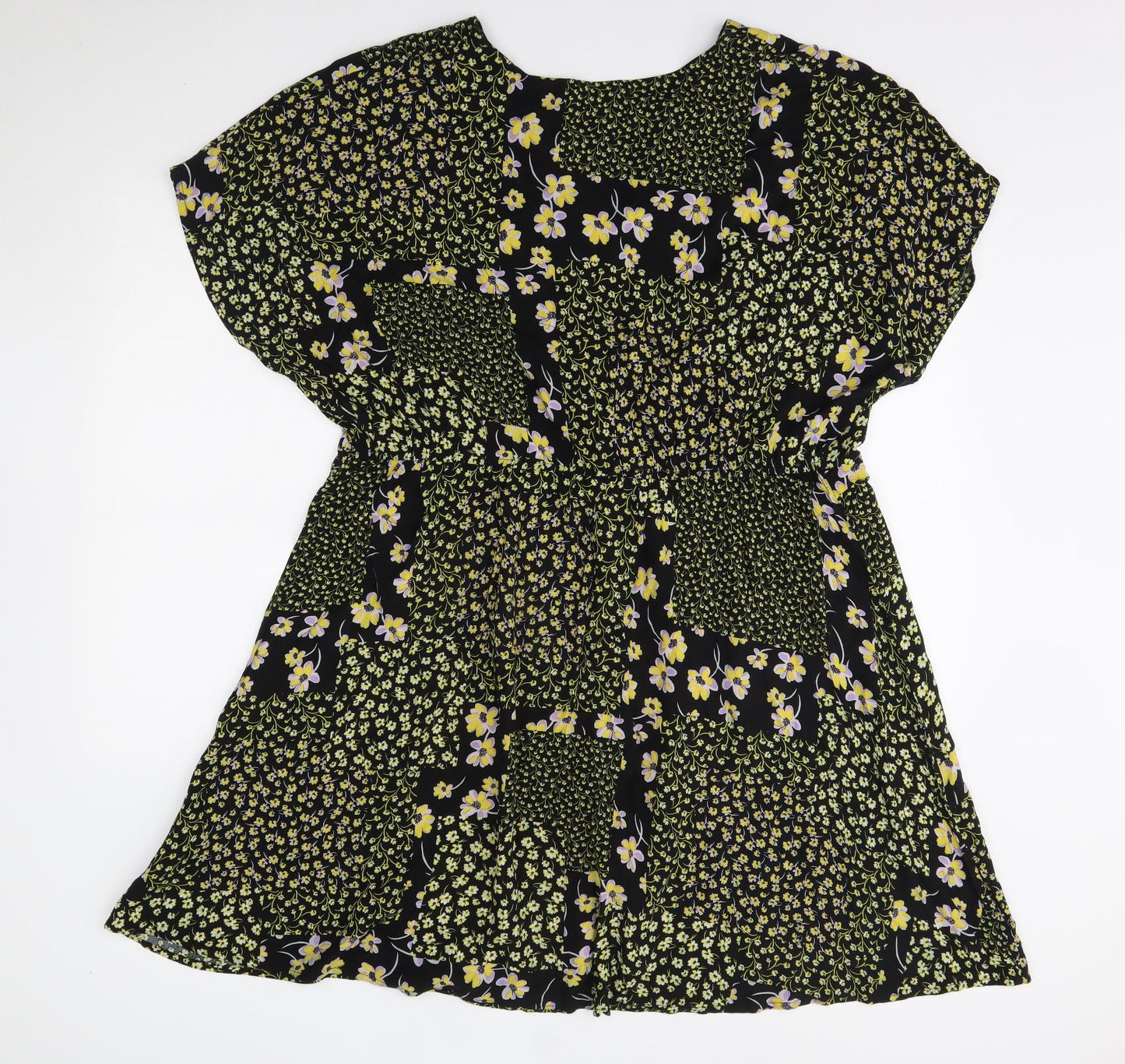Simply Be Womens Black Floral  A-Line  Size 24