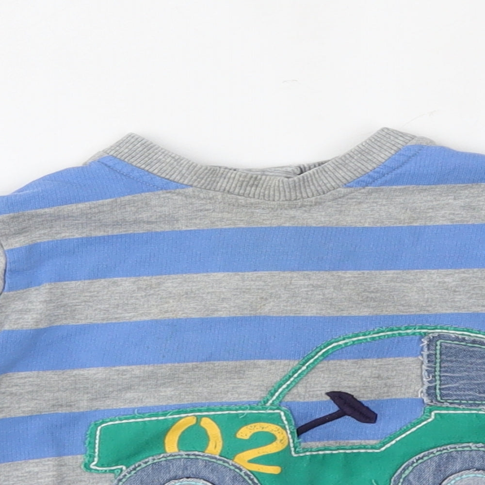 M&S Baby Grey Striped  Pullover Jumper Size 6-9 Months