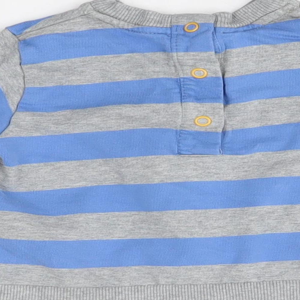 M&S Baby Grey Striped  Pullover Jumper Size 6-9 Months