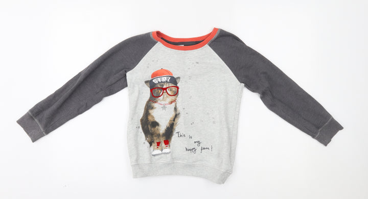 NEXT Girls Grey   Pullover Jumper Size 9 Years  - this is my happy face