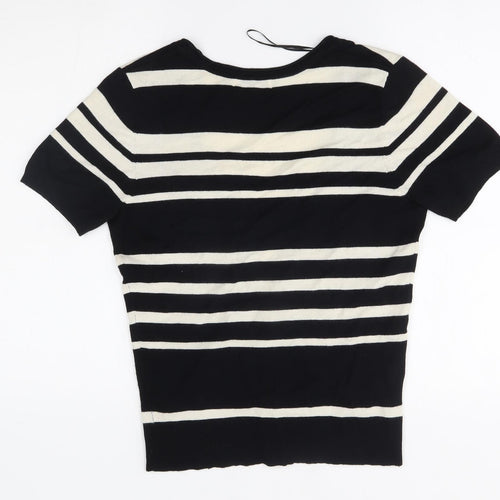 george' Womens Black Striped  Cardigan Jumper Size 12