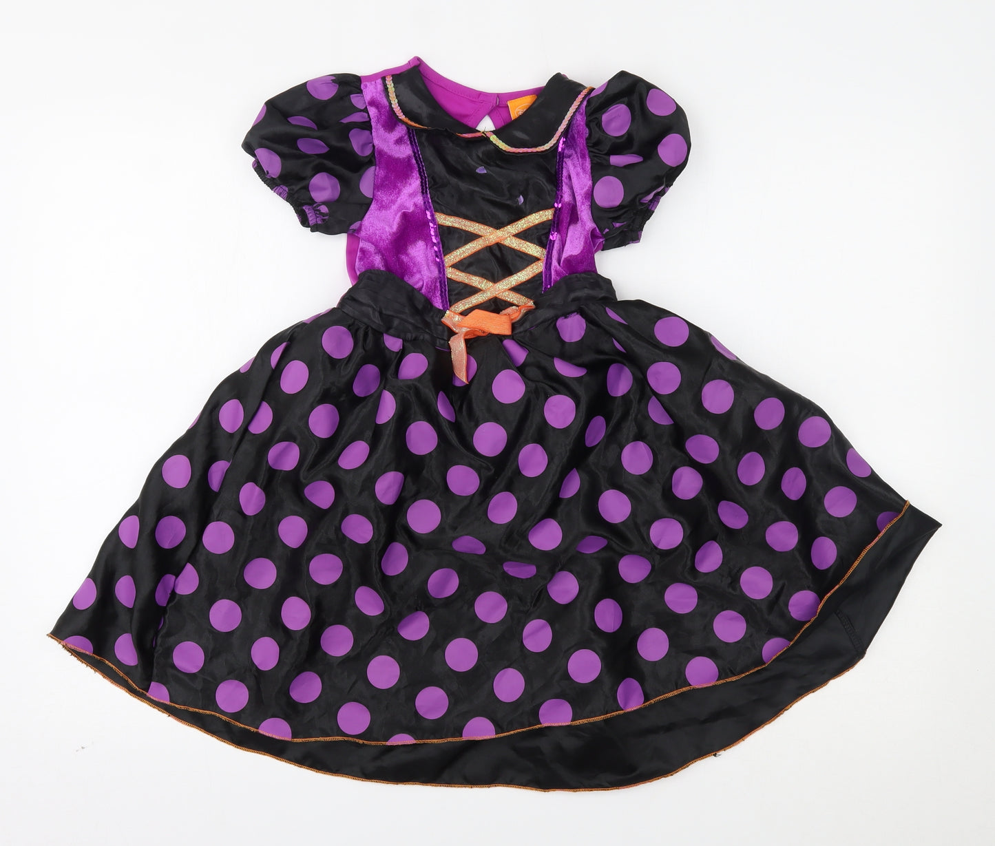 F&F Girls Purple Polka Dot  Ball Gown  Size 5-6 Years  - disney