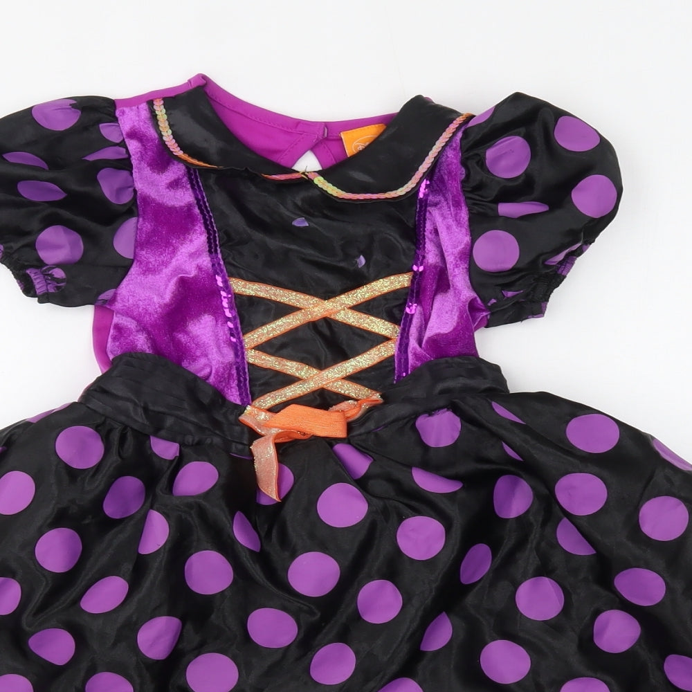 F&F Girls Purple Polka Dot  Ball Gown  Size 5-6 Years  - disney