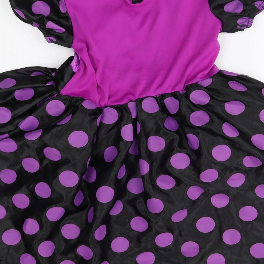F&F Girls Purple Polka Dot  Ball Gown  Size 5-6 Years  - disney