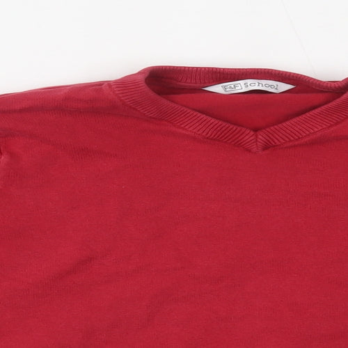 F&F Girls Red   Pullover Jumper Size 5-6 Years