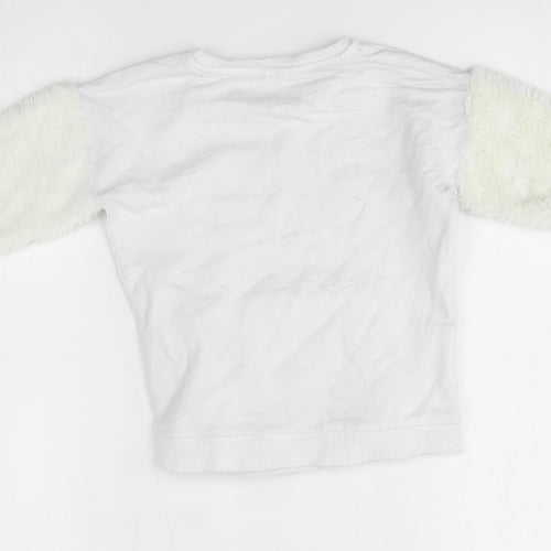 George Girls White   Pullover Sweatshirt Size 2-3 Years  - happy and cute