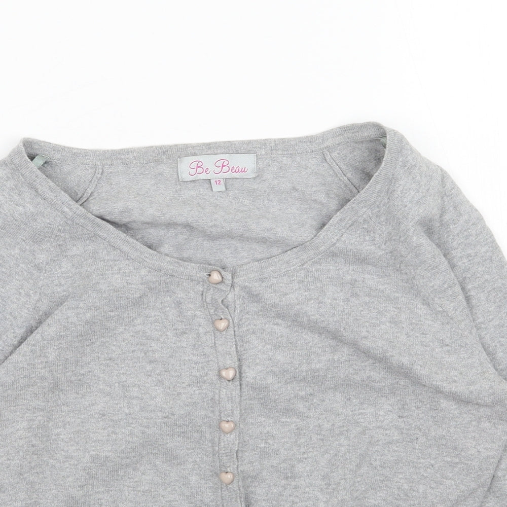 Matalan Womens Grey  Knit Cardigan Jumper Size 12