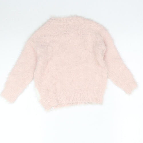 F&F Girls Pink  Knit Pullover Jumper Size 18-24 Months  - Unicorn