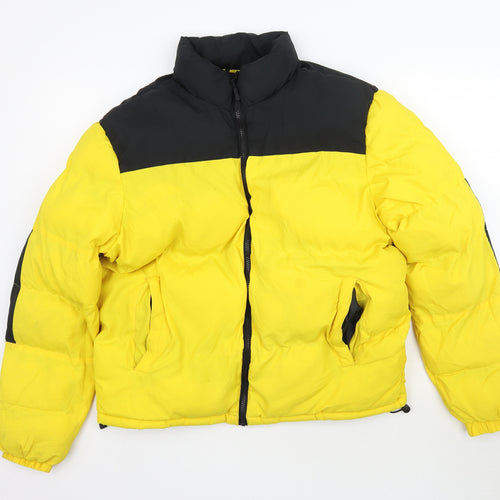 Brave Soul Mens Yellow   Puffer Jacket Coat Size XL