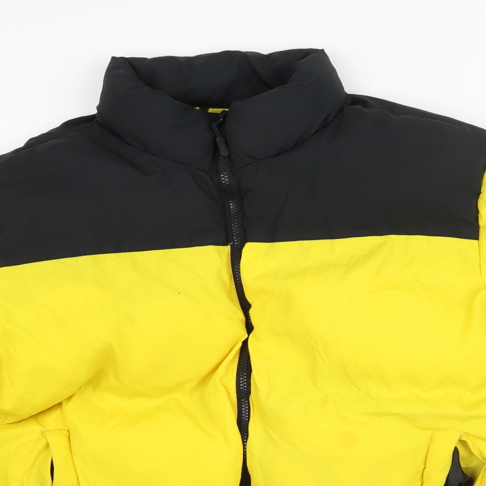 Brave Soul Mens Yellow   Puffer Jacket Coat Size XL