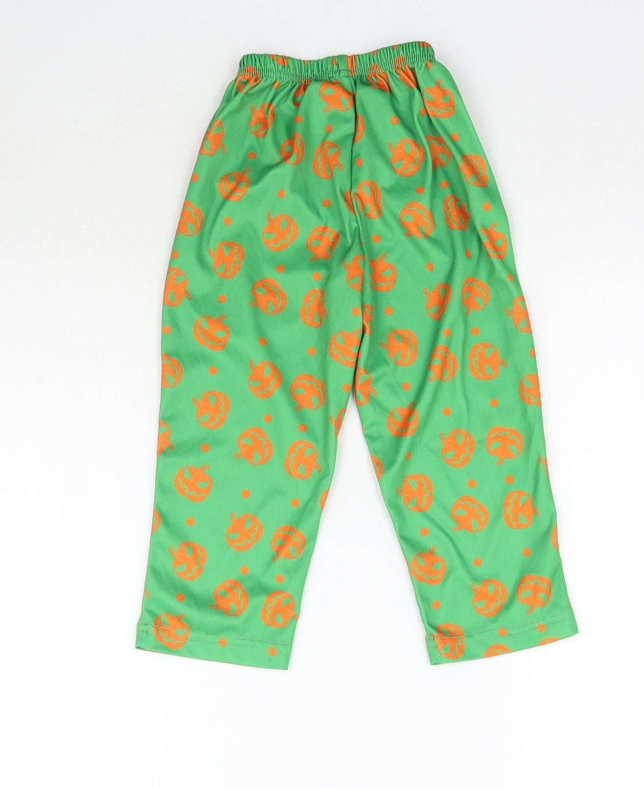 Morrisons Boys Green    Trousers Size 2-3 Years - Halloween Pumpkin