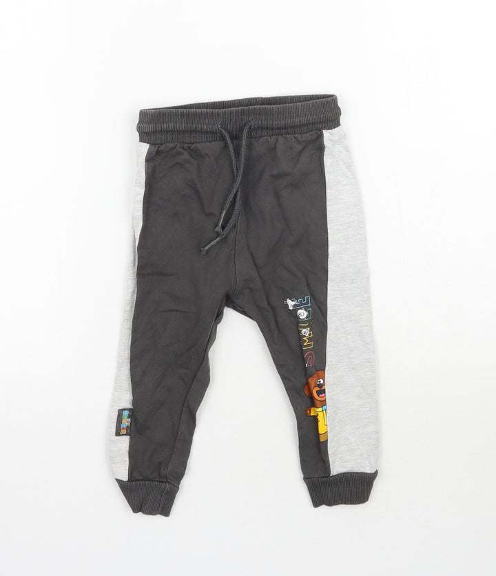 George Baby Grey Jogger Trousers Size 12-18 Months - Smile