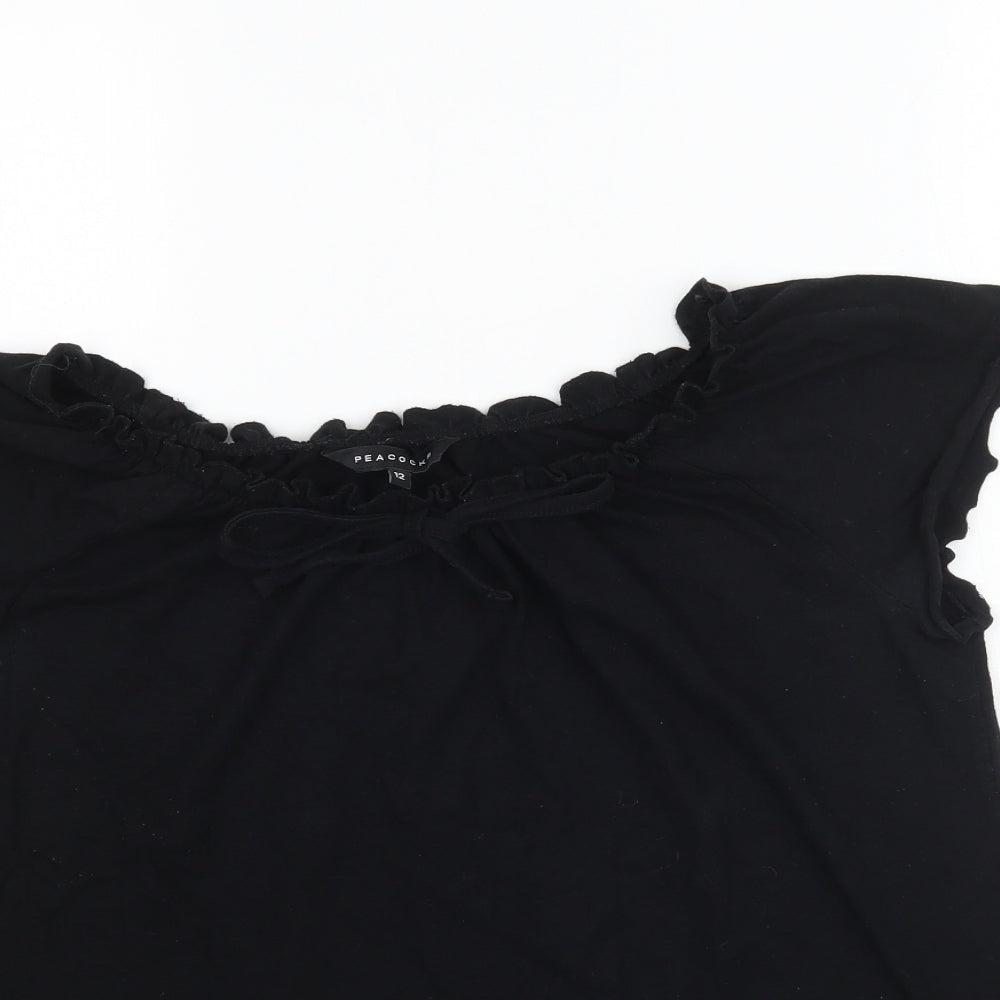 Peacocks Womens Black   Basic Blouse Size 12