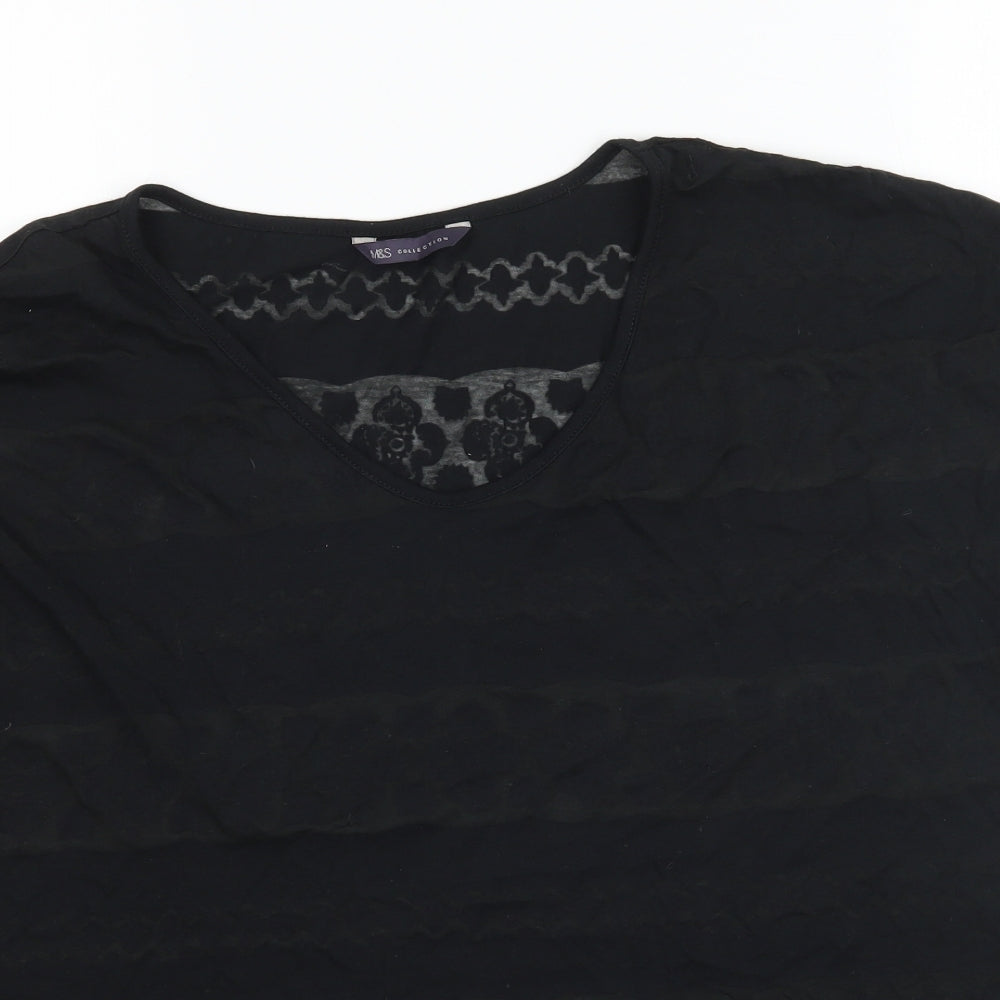 Marks and Spencer Womens Black   Basic T-Shirt Size 16