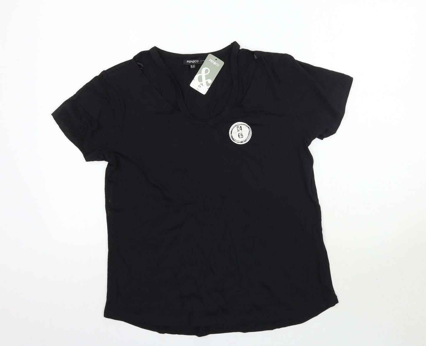 Pep&Co Womens Black   Basic T-Shirt Size 12