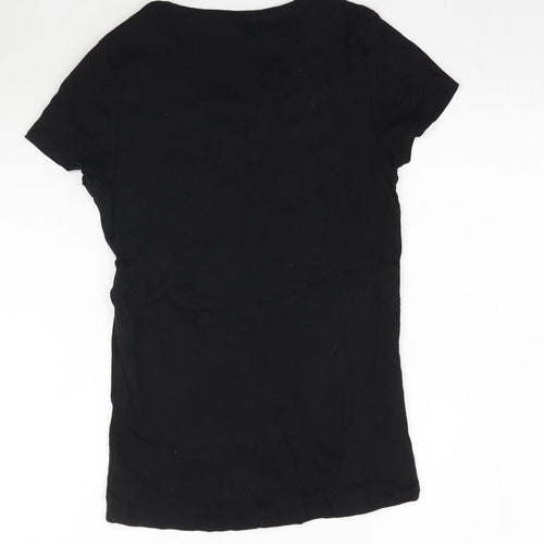 Peacocks Womens Black   Basic T-Shirt Size 16