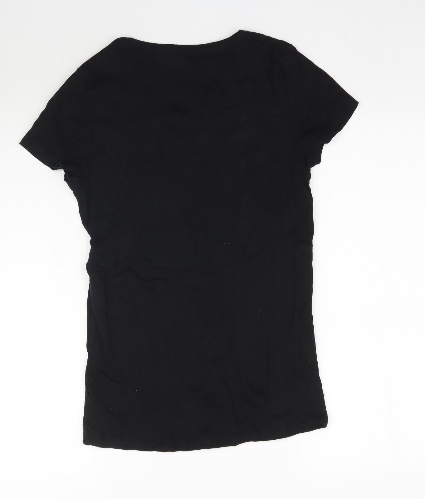 Peacocks Womens Black   Basic T-Shirt Size 16