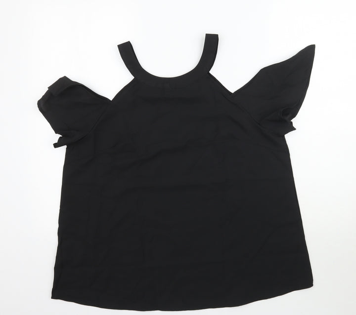 Avon Womens Black Basic Blouse Size 14