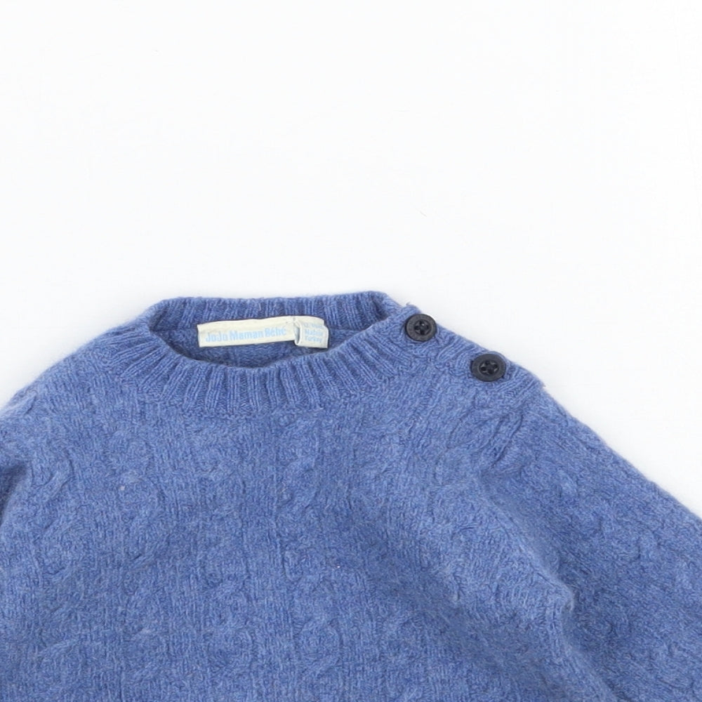 JoJo Maman Bébé Baby Blue  Knit Pullover Jumper Size 12-18 Months