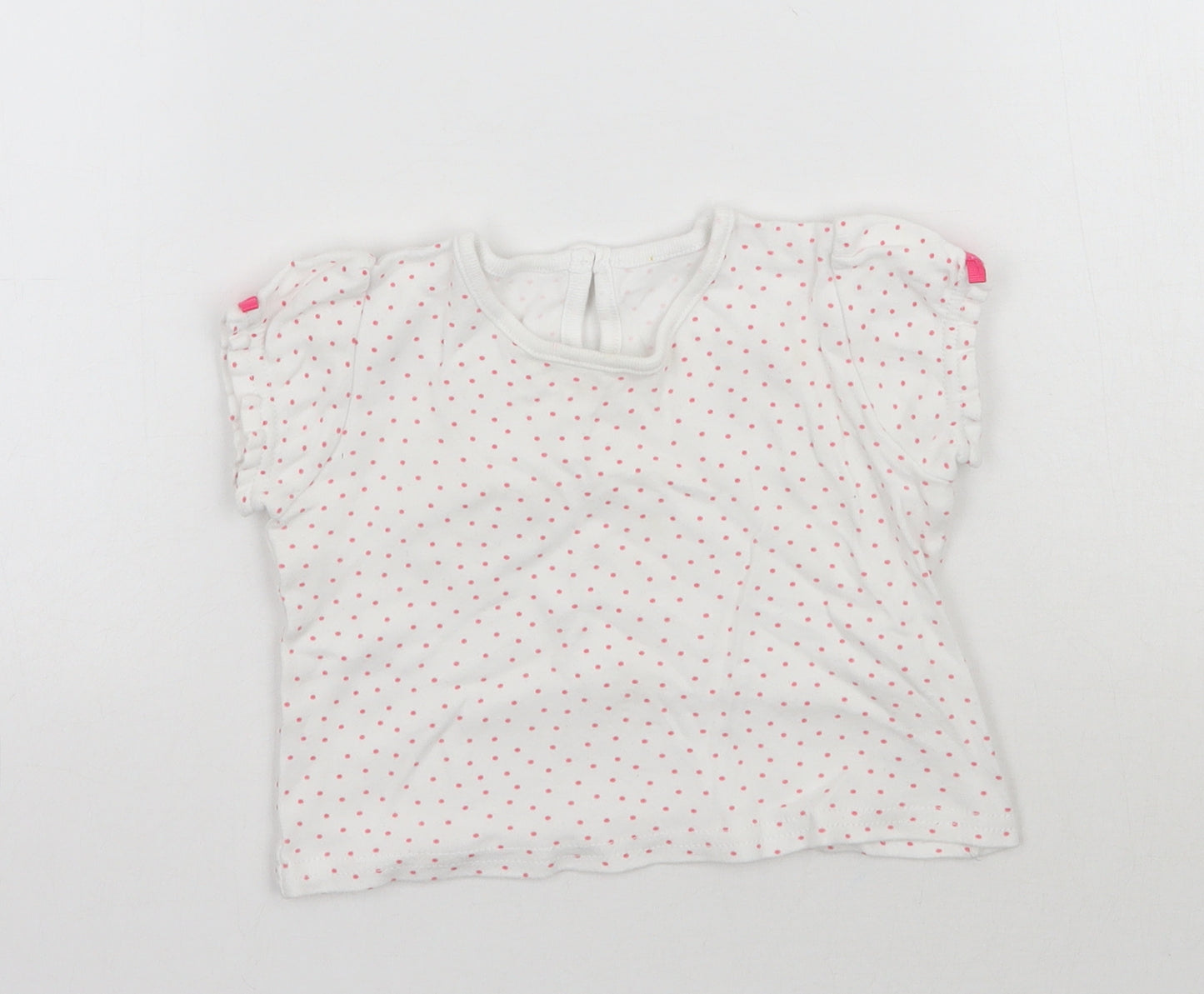 George Baby White Polka Dot  Basic T-Shirt Size 9-12 Months