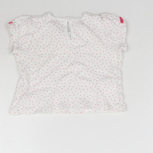 George Baby White Polka Dot  Basic T-Shirt Size 9-12 Months