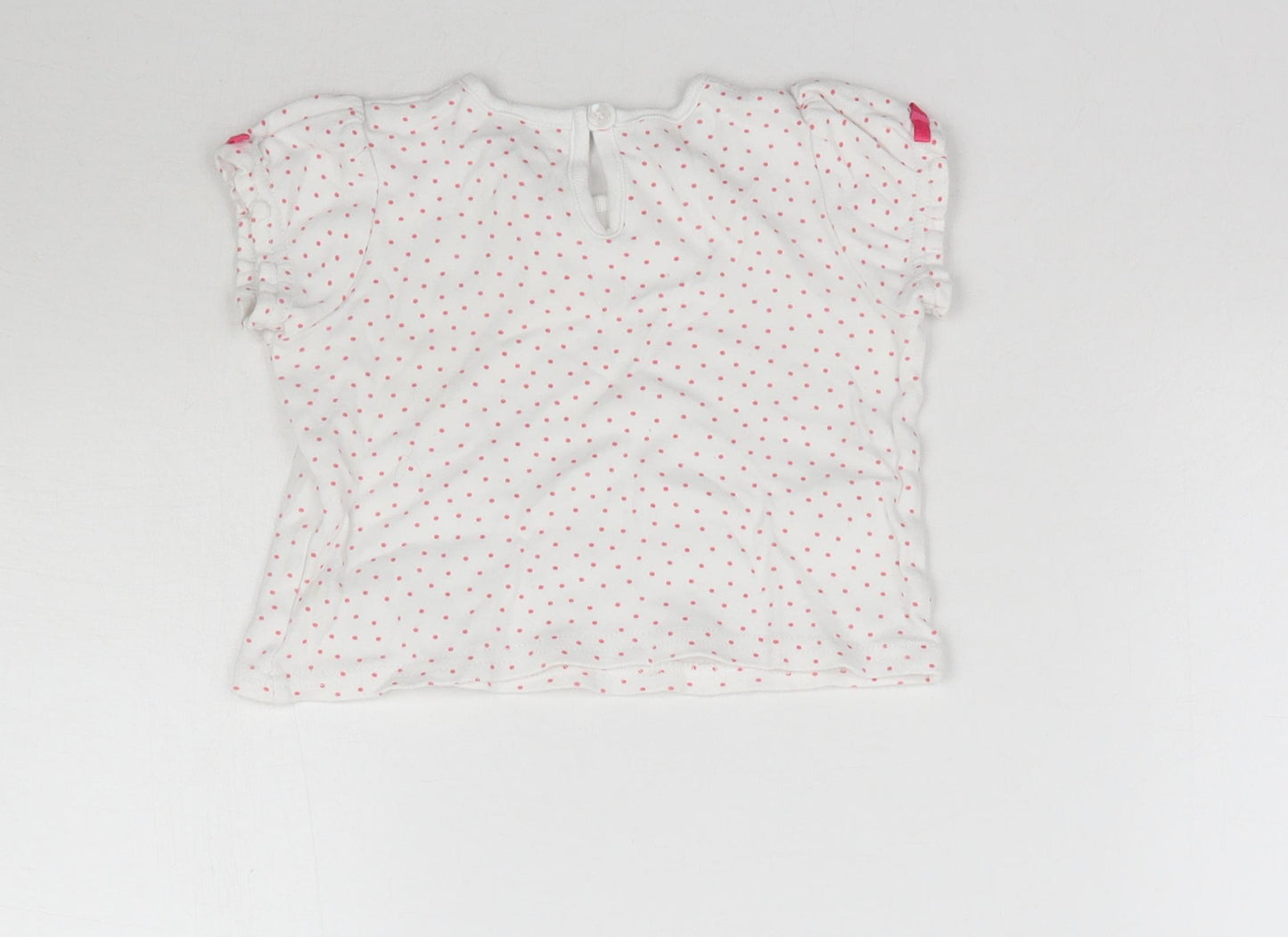 George Baby White Polka Dot  Basic T-Shirt Size 9-12 Months