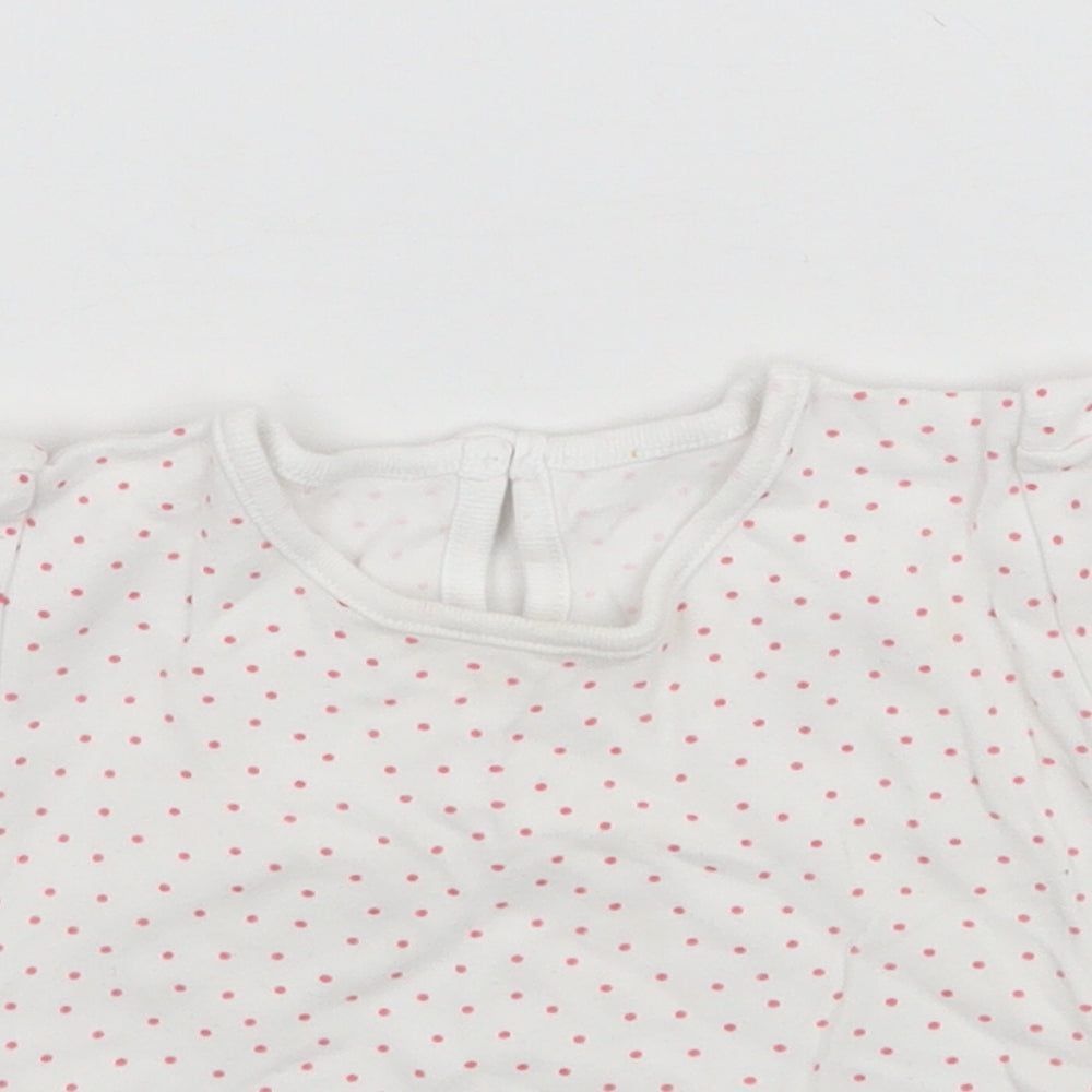 George Baby White Polka Dot  Basic T-Shirt Size 9-12 Months