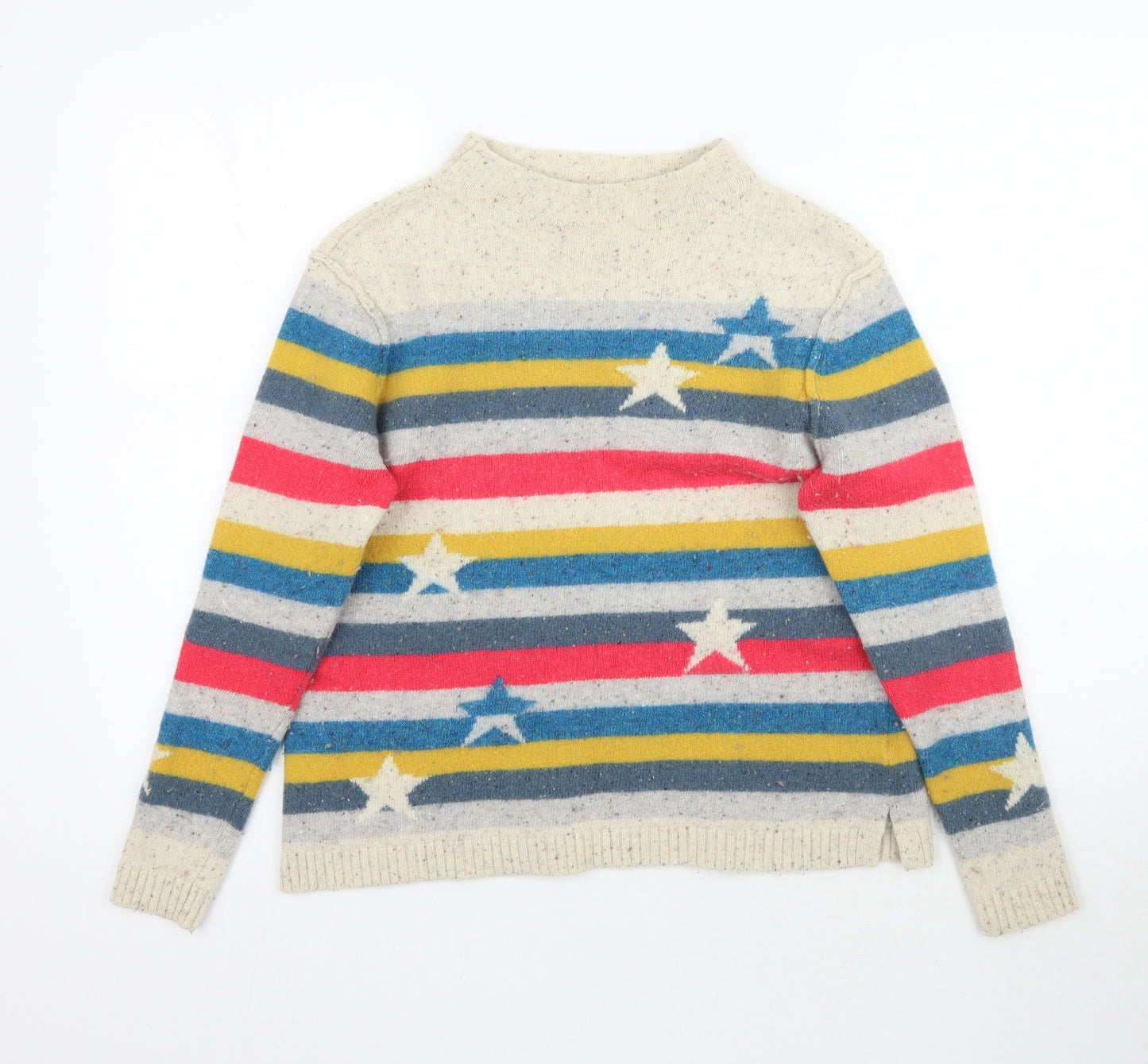 White Stuff Womens Multicoloured Striped Knit Pullover Jumper Size 14  - Star pattern
