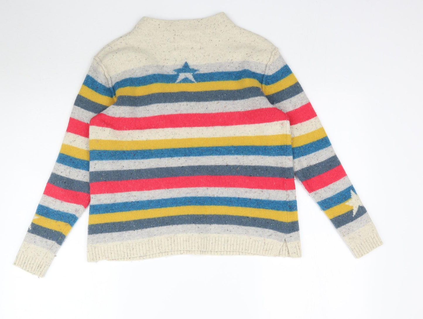 White Stuff Womens Multicoloured Striped Knit Pullover Jumper Size 14  - Star pattern
