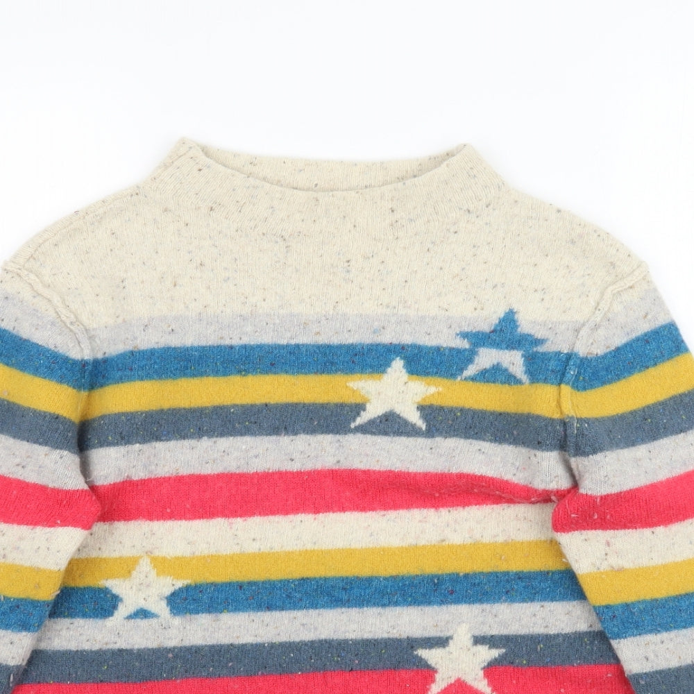 White Stuff Womens Multicoloured Striped Knit Pullover Jumper Size 14  - Star pattern