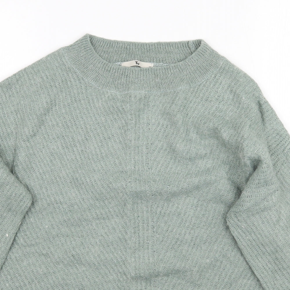 TU Womens Green  Knit Pullover Jumper Size 12